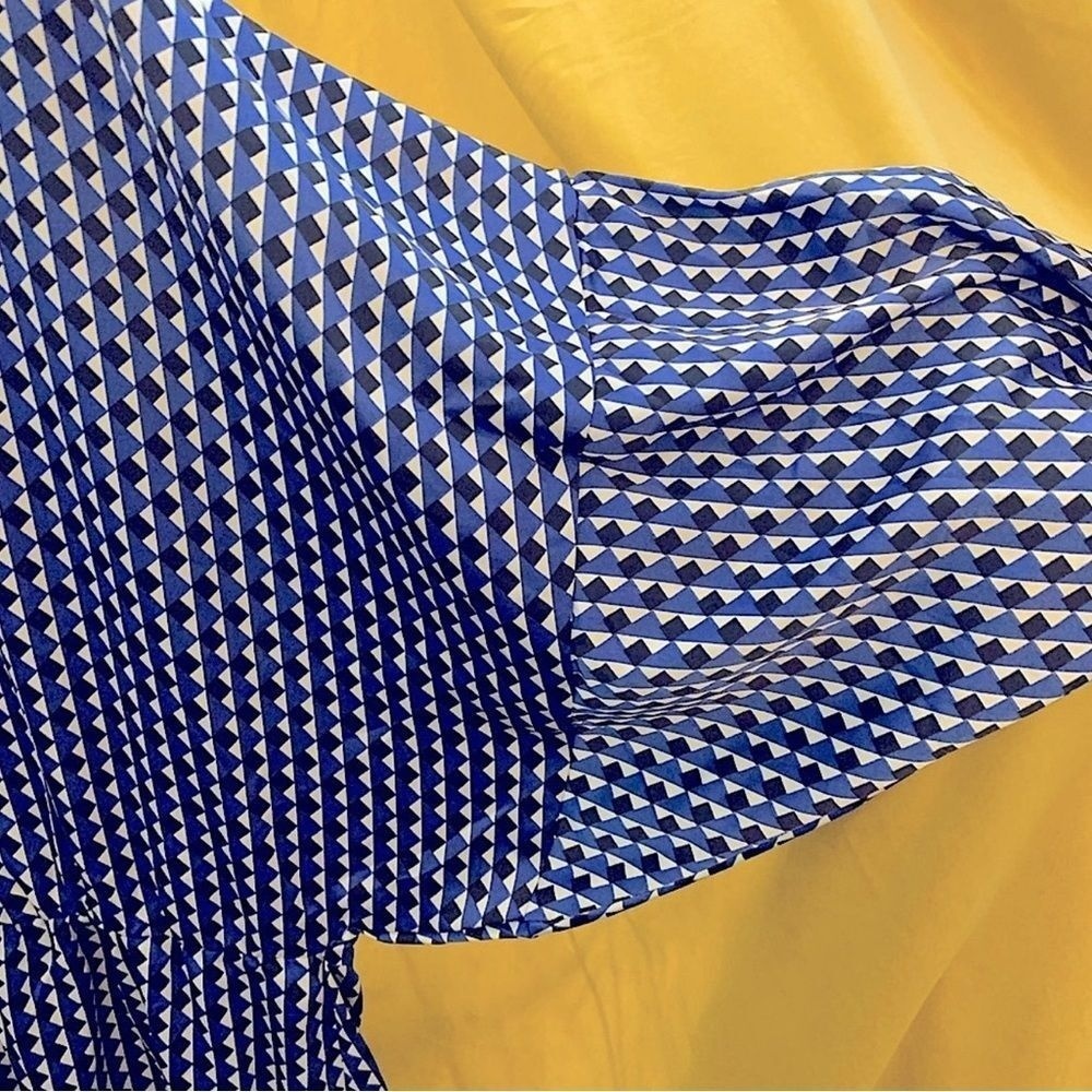 H&M Satin NWT womens geometric pattern shirt dress Size XL - Picture 13 of 13
